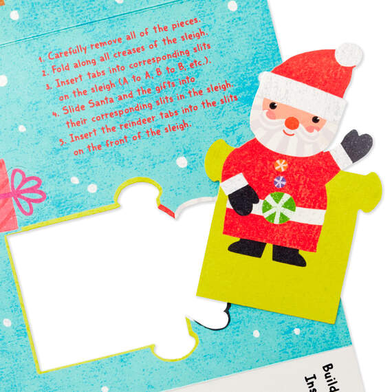 Santa Christmas Card With Build Your Own Sleigh Activity and Stickers, , large image number 6