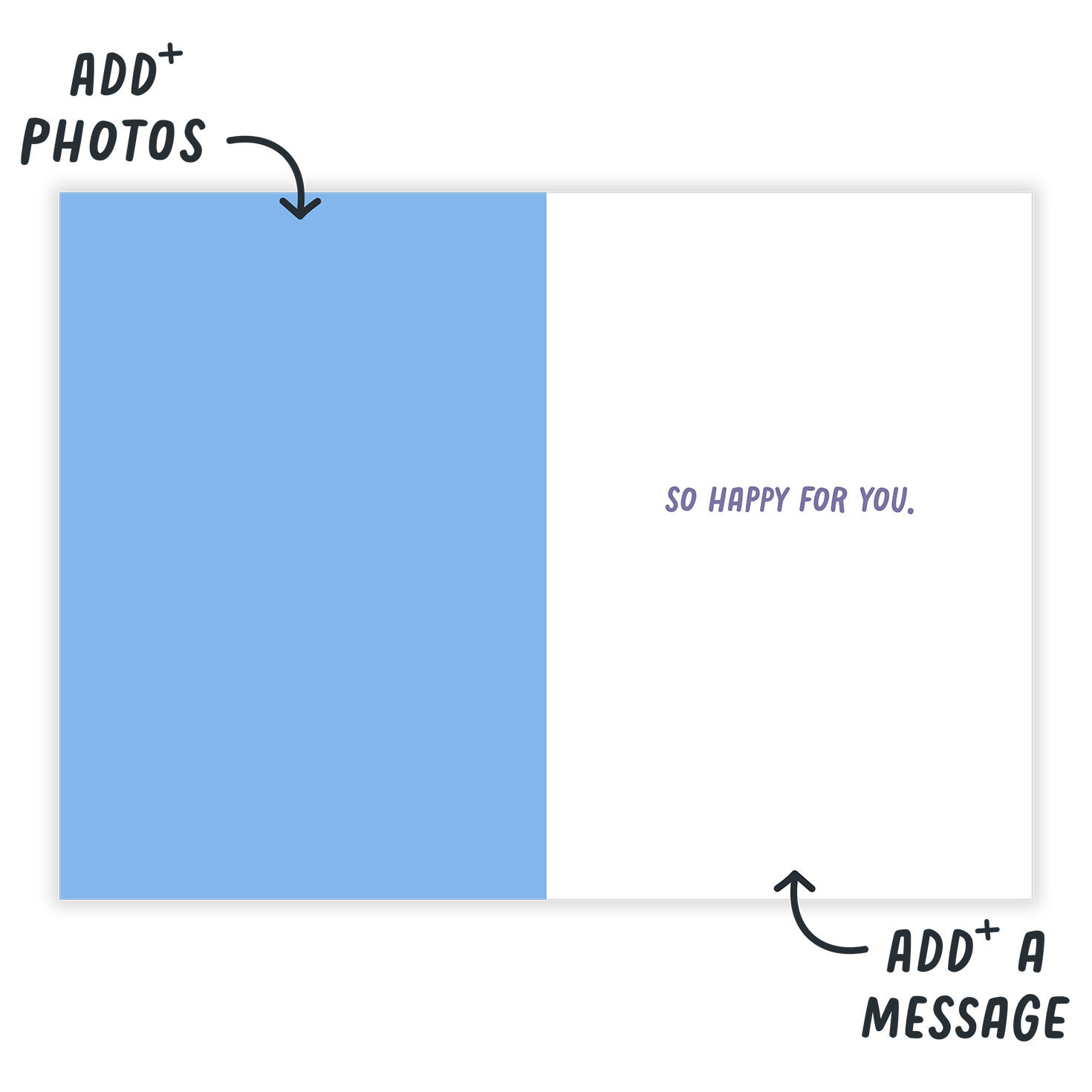 Sunflower Field Drawing Personalized Congrats Card Open Card indicating personalization image number 3