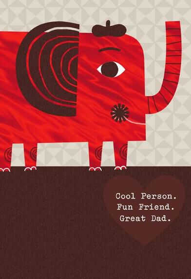 Elephant Dad Love From Kid Valentine's Day Card