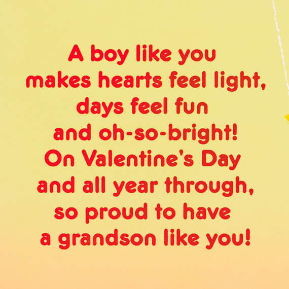 Oh-So-Bright Pop-Up Valentine's Day Card for Grandson - Greeting