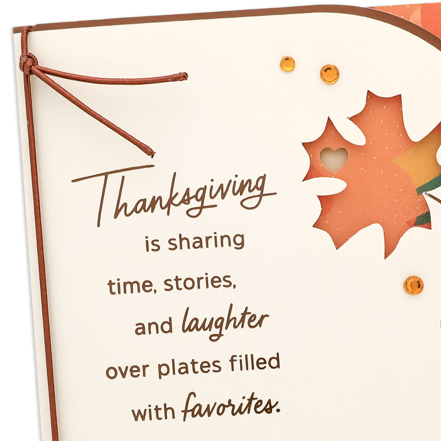 Autumn Leaves Thanksgiving Card Card Front Detail image number 6