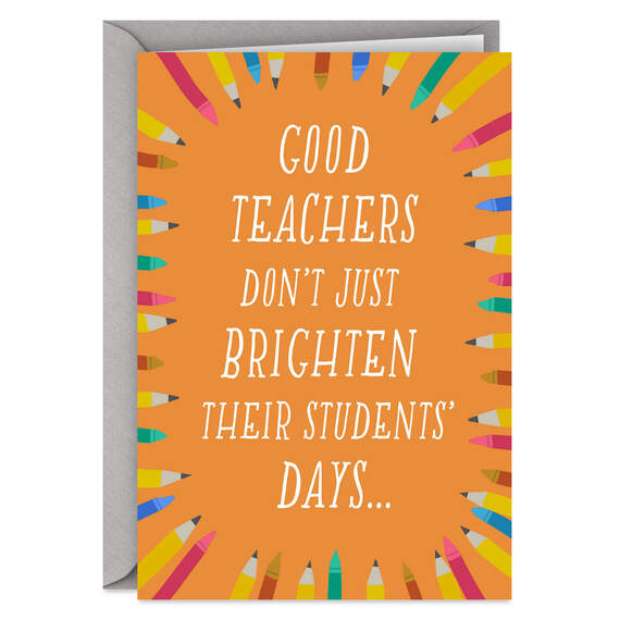 Teachers Brighten Students’ Days and Futures Thank-You Card, , large image number 1
