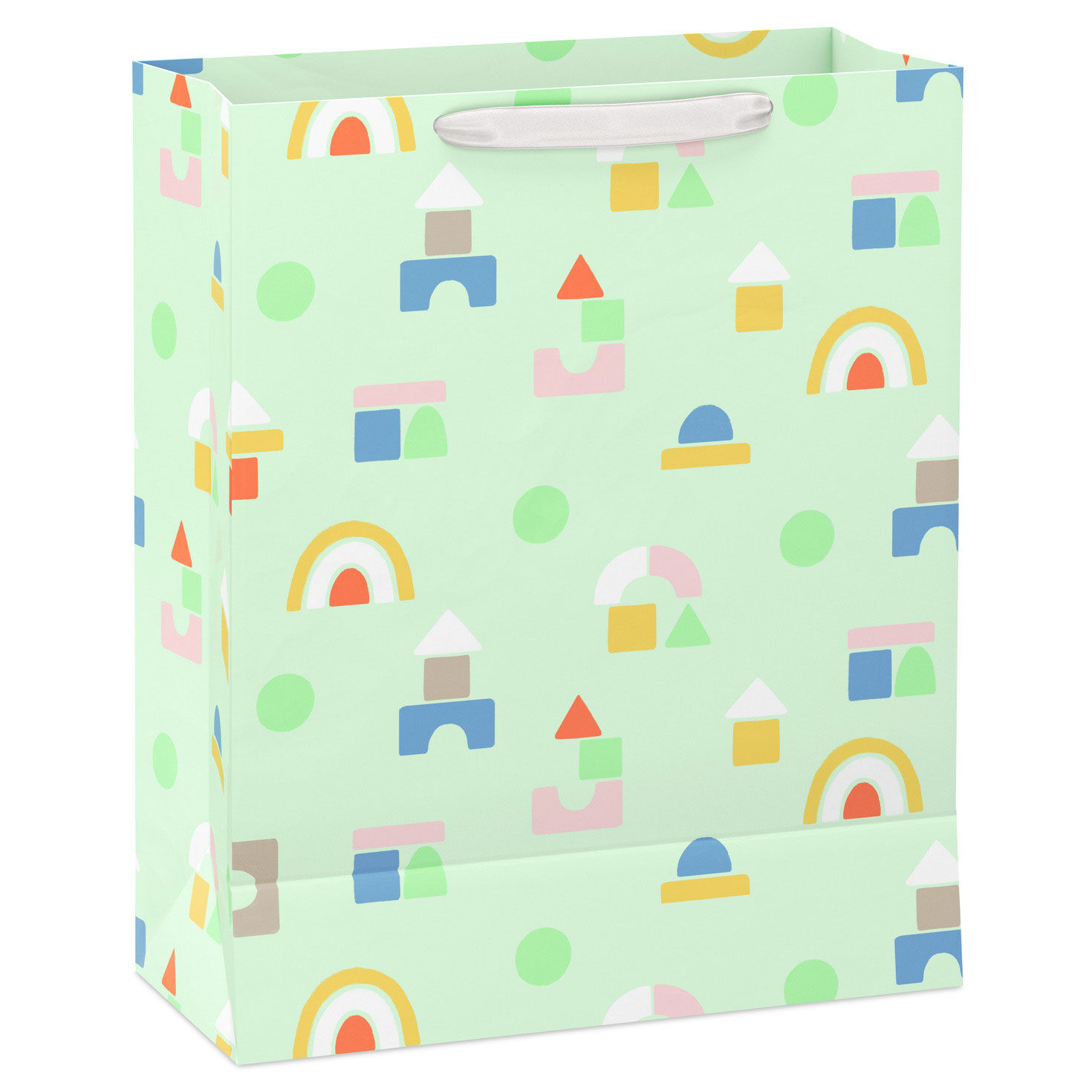 Colorful Blocks on Light Green Gift Bag for Baby back image number 6