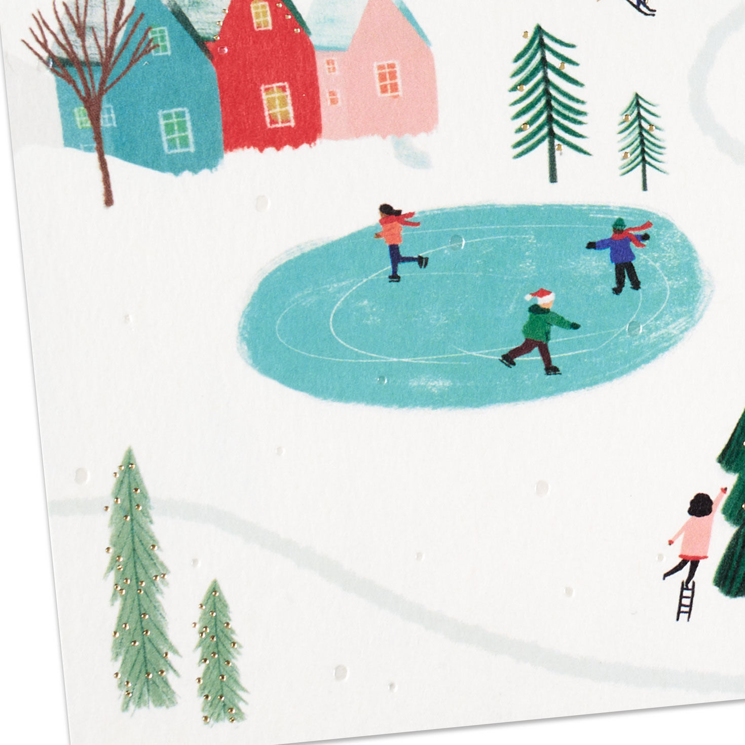 Winter Village Christmas Card for Son and His Wife Card Front Detail image number 7