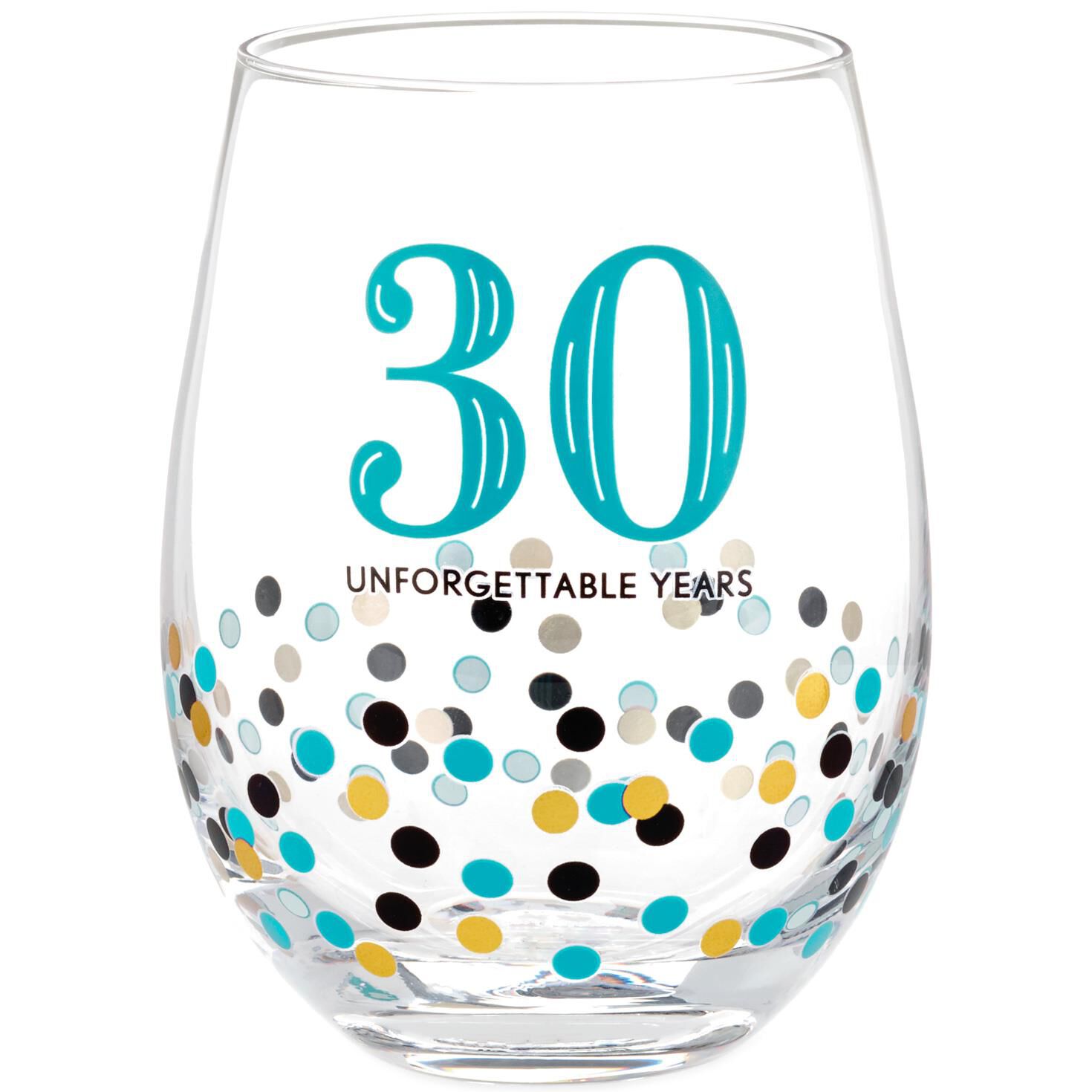 30 Unforgettable Years Confetti Stemless Wine Glass Wine Glasses Hallmark
