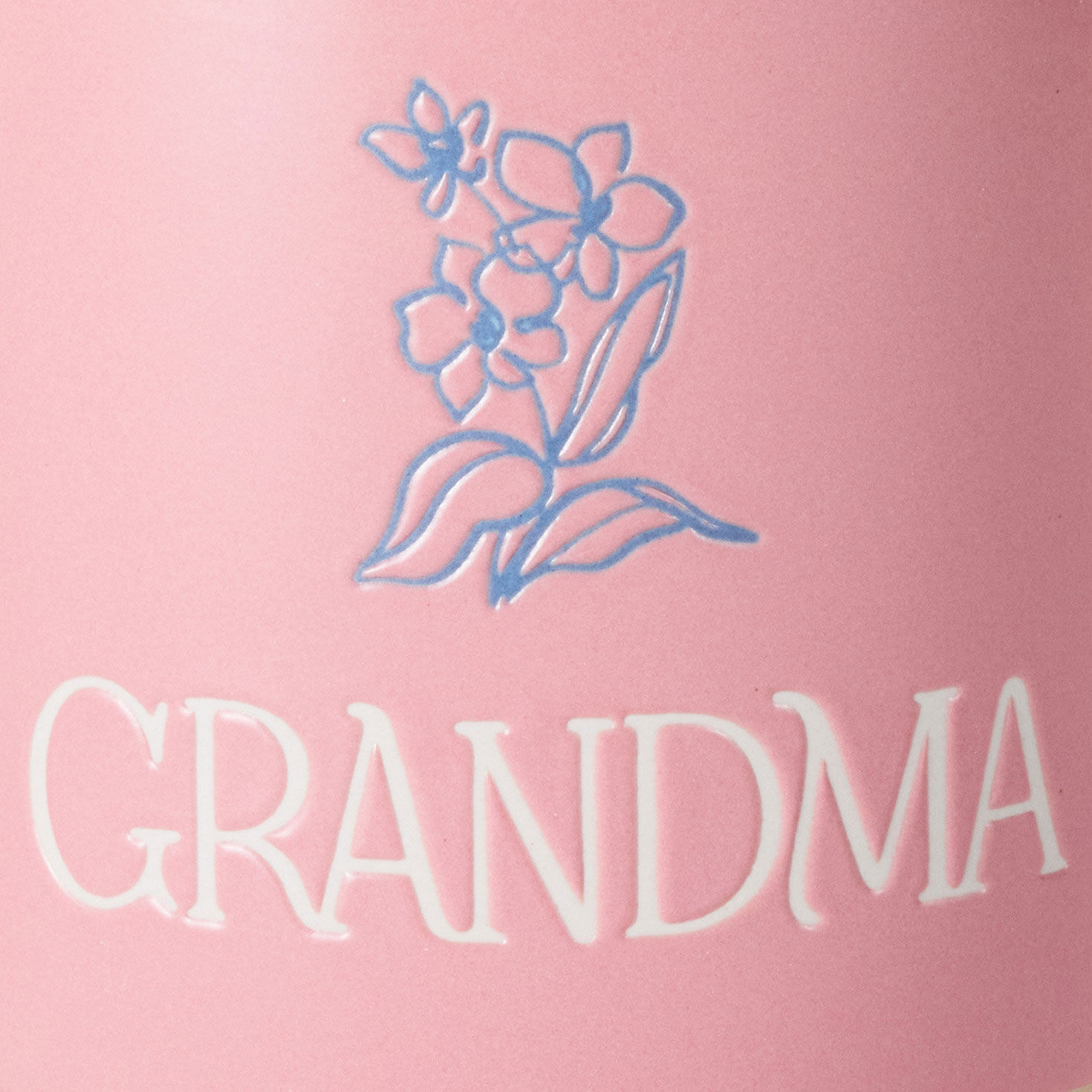 Grandma Pink Mug With Flower upclose view image number 4