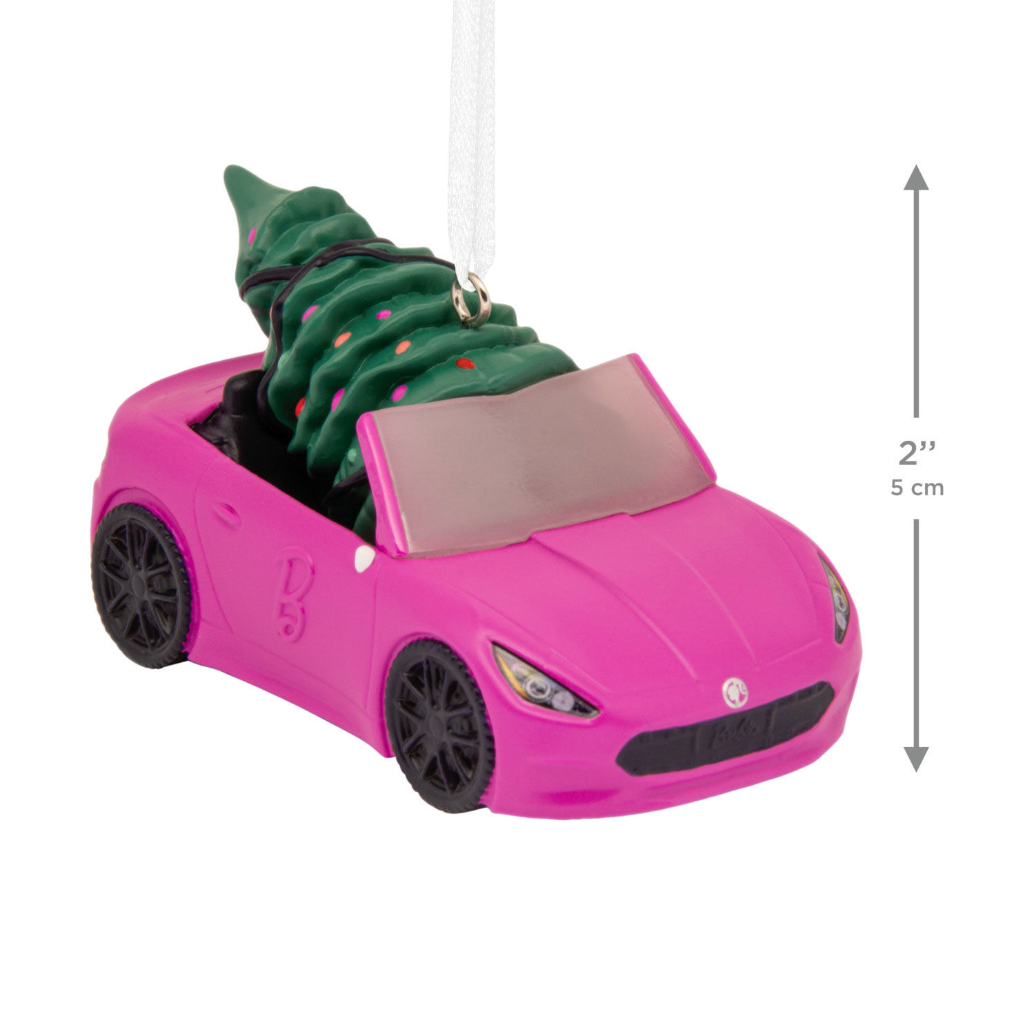 Barbie Car With Tree Christmas Ornament measurement image number 3