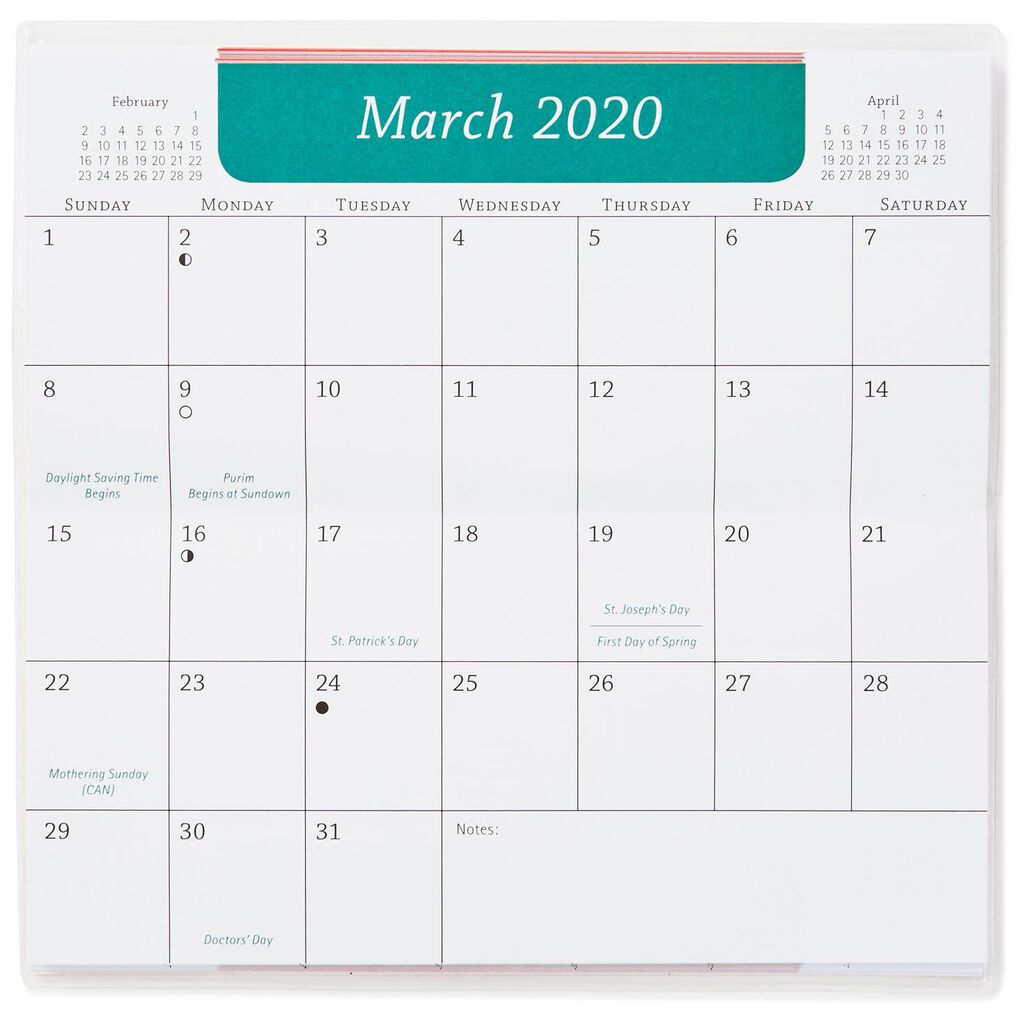 simply pretty monthly calendar