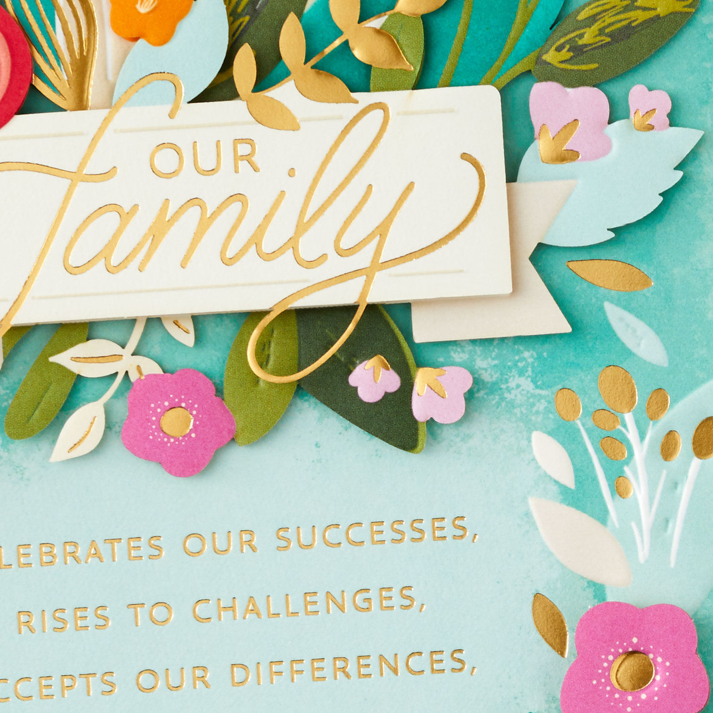 Flowers Mom Mother's Day Card From All of Us Card Front Detail image number 4