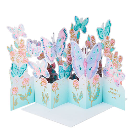Jumbo Butterflies and Roses 3D Pop-Up Mother's Day Card, 