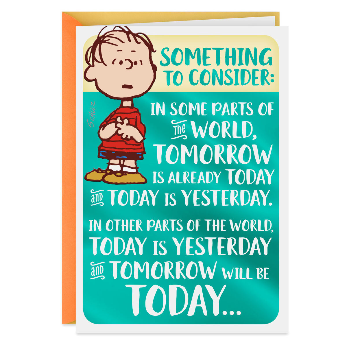 Peanuts® Linus Time Zone Puzzle Belated Birthday Card Greeting Cards