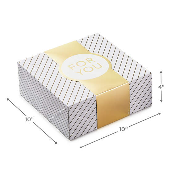 10" Gold and White Striped 2-Pack Gift Boxes With Bands, , large image number 4