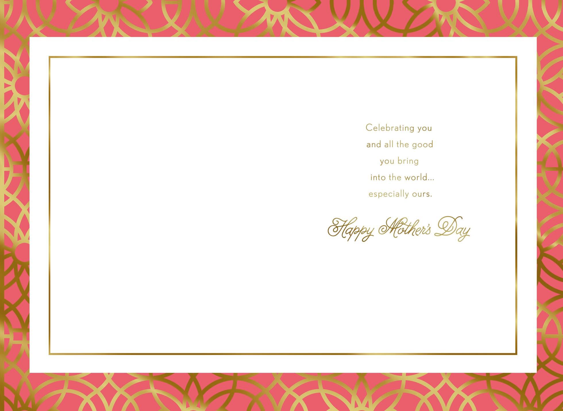 Pink and Gold Mosaic Mother's Day Card From Us
