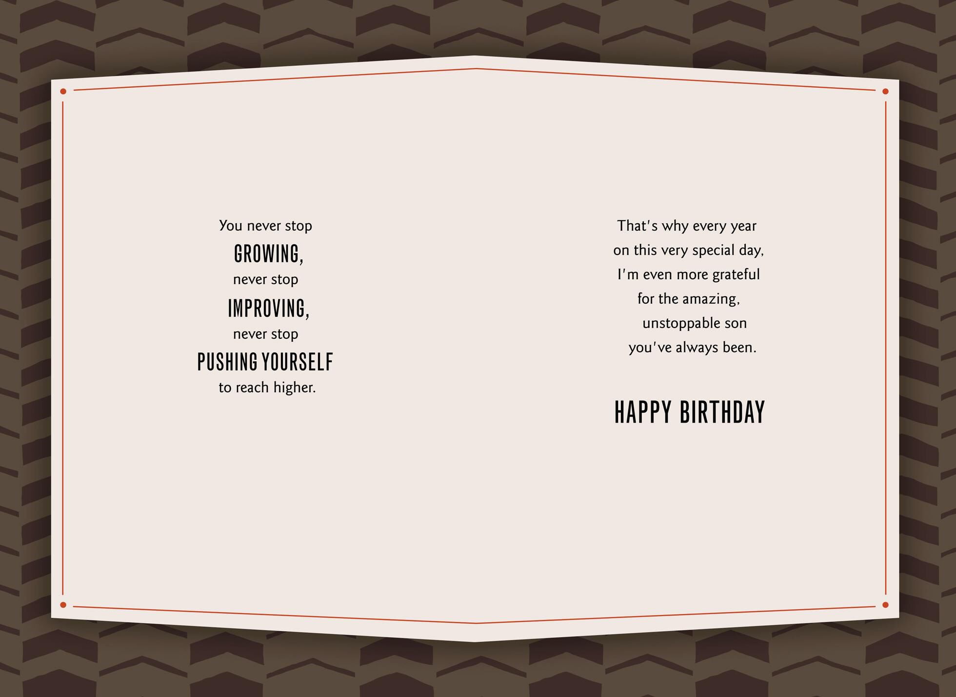 Son, You're Unstoppable Birthday Card