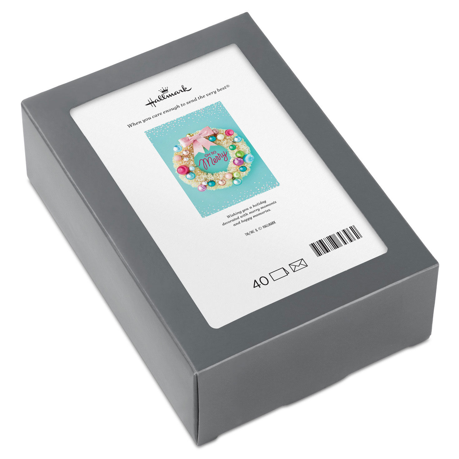 Oh So Merry Wreath Christmas Cards, Box of 40