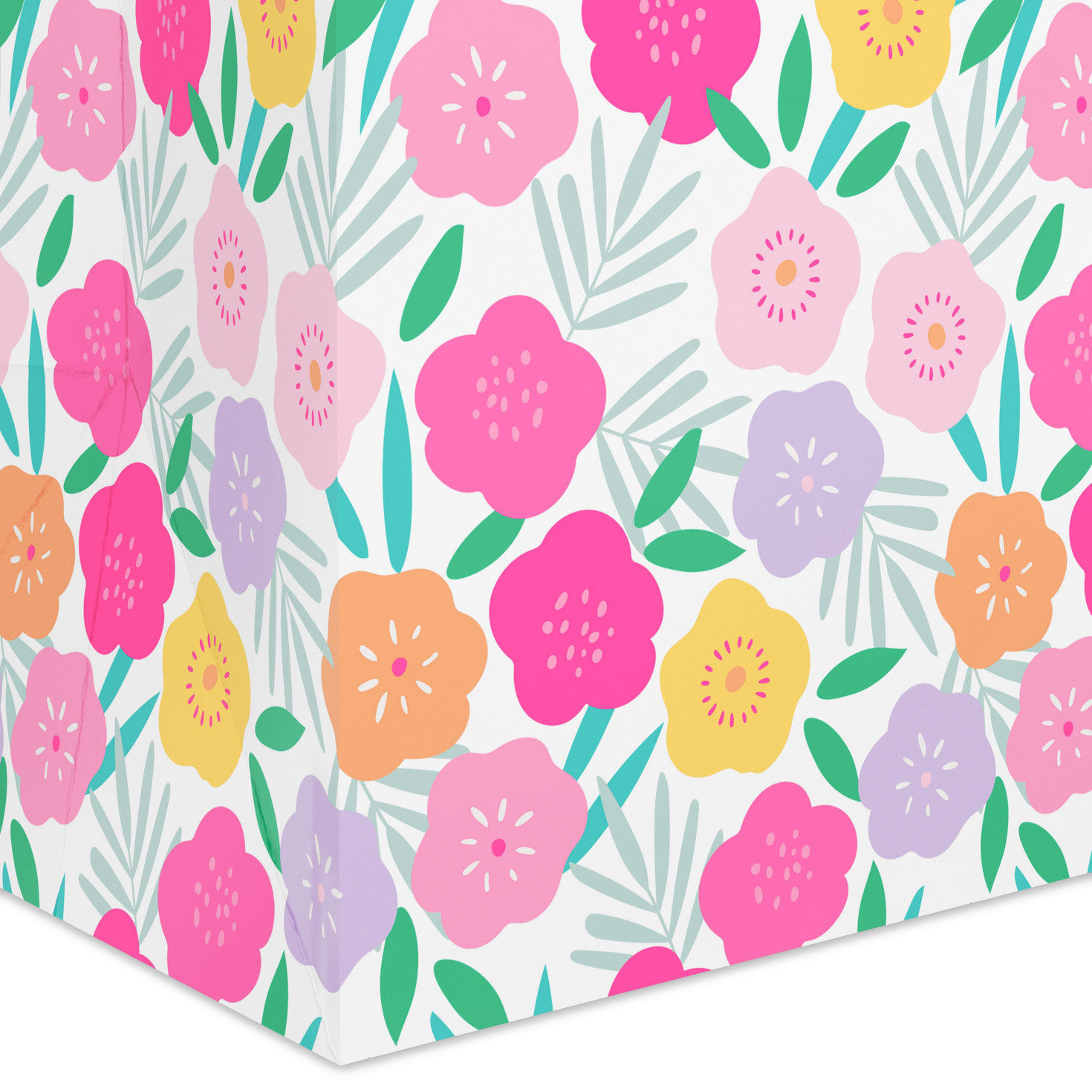 Colorful Floral Extra-Deep Gift Bag Base/Side Detail image number 5