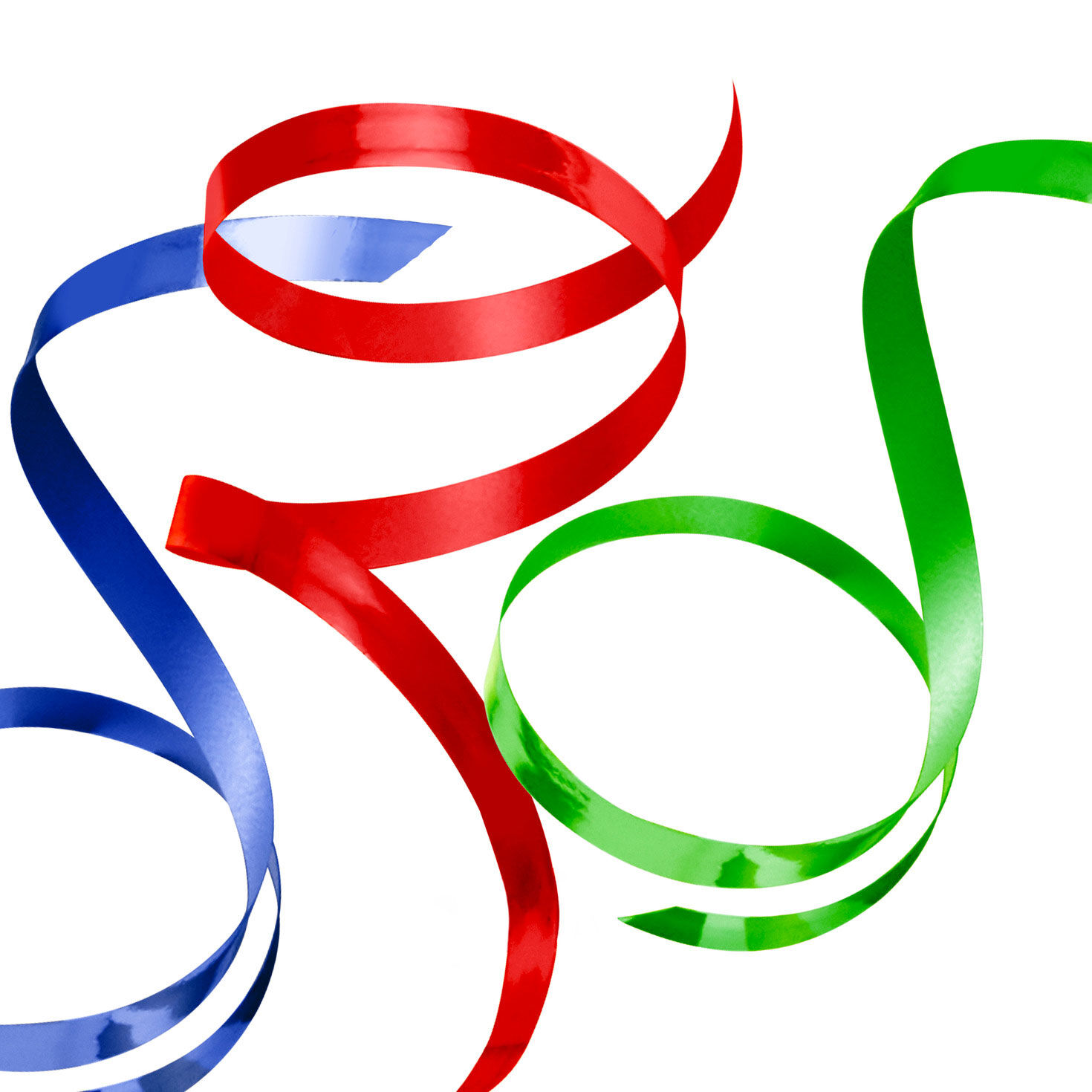 Red/Green/Blue Metallic 3-Pack Curling Ribbon upclose detail image number 5