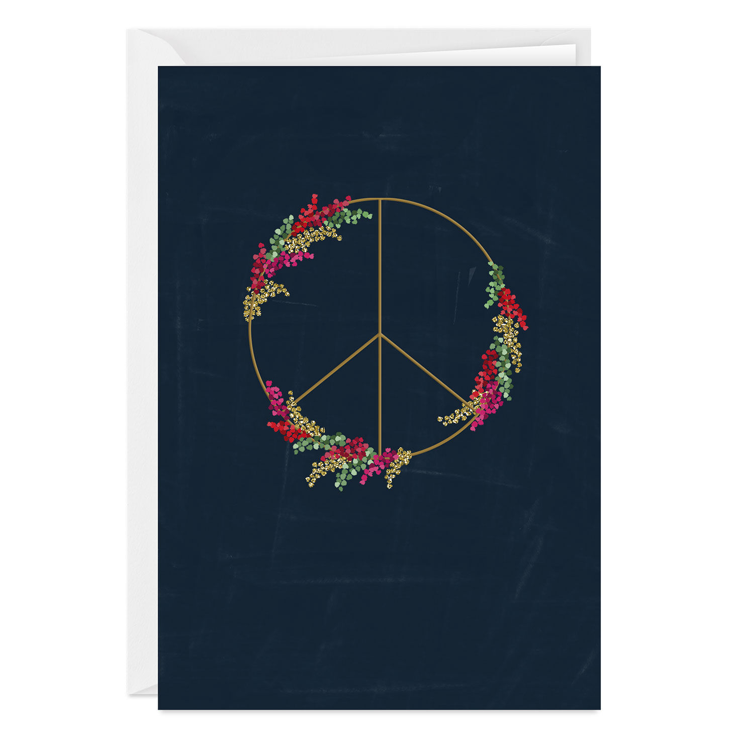 Elegant Peace Sign Custom Christmas Card