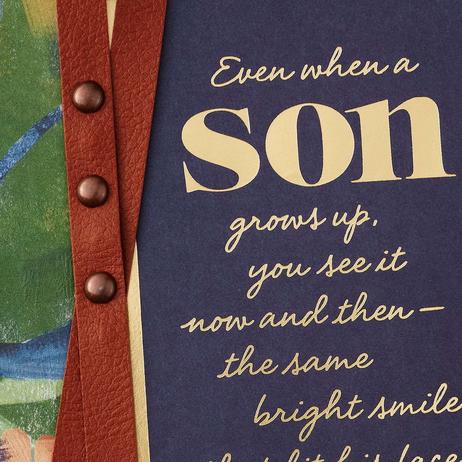 Abstract Navy and Brown Birthday Card for Son Card Front Detail image number 5