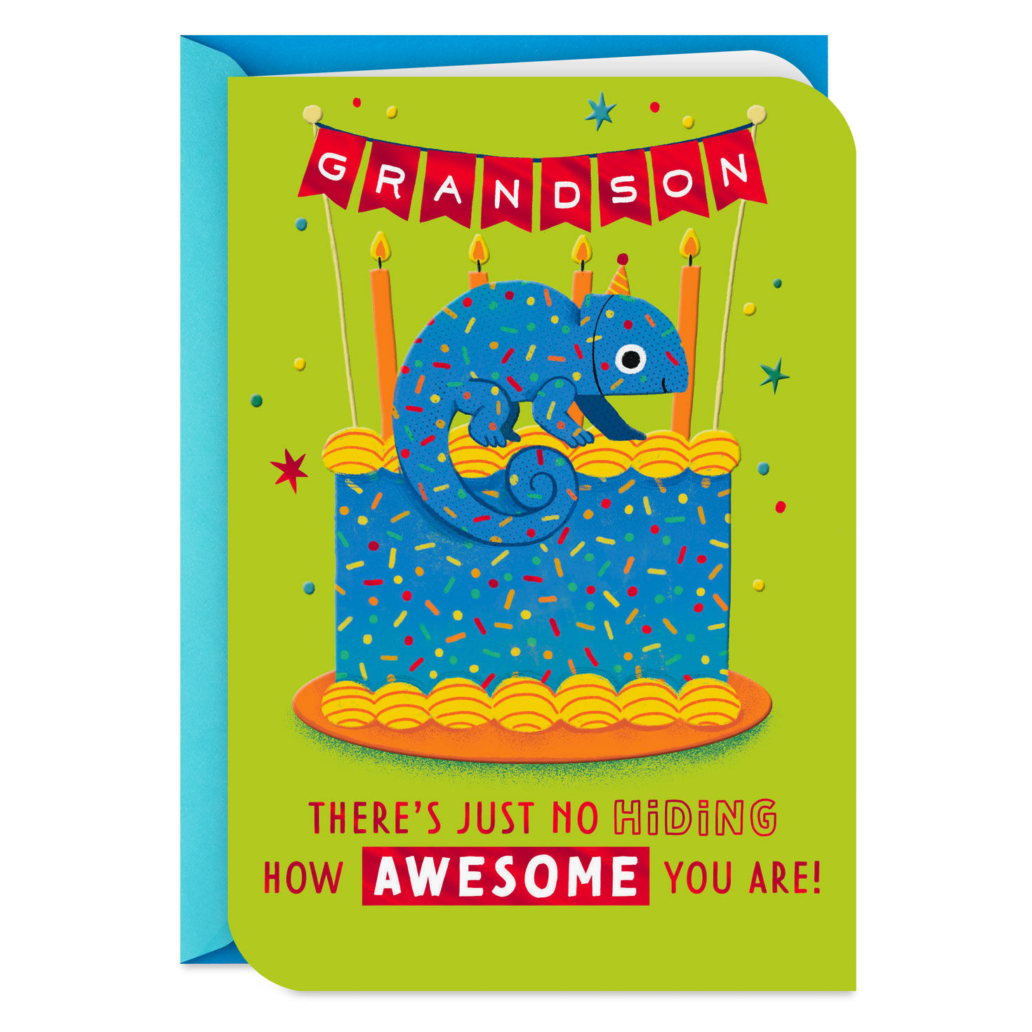 No Hiding Your Awesomeness Chameleon Birthday Card for Grandson for only USD 3.99 | Hallmark