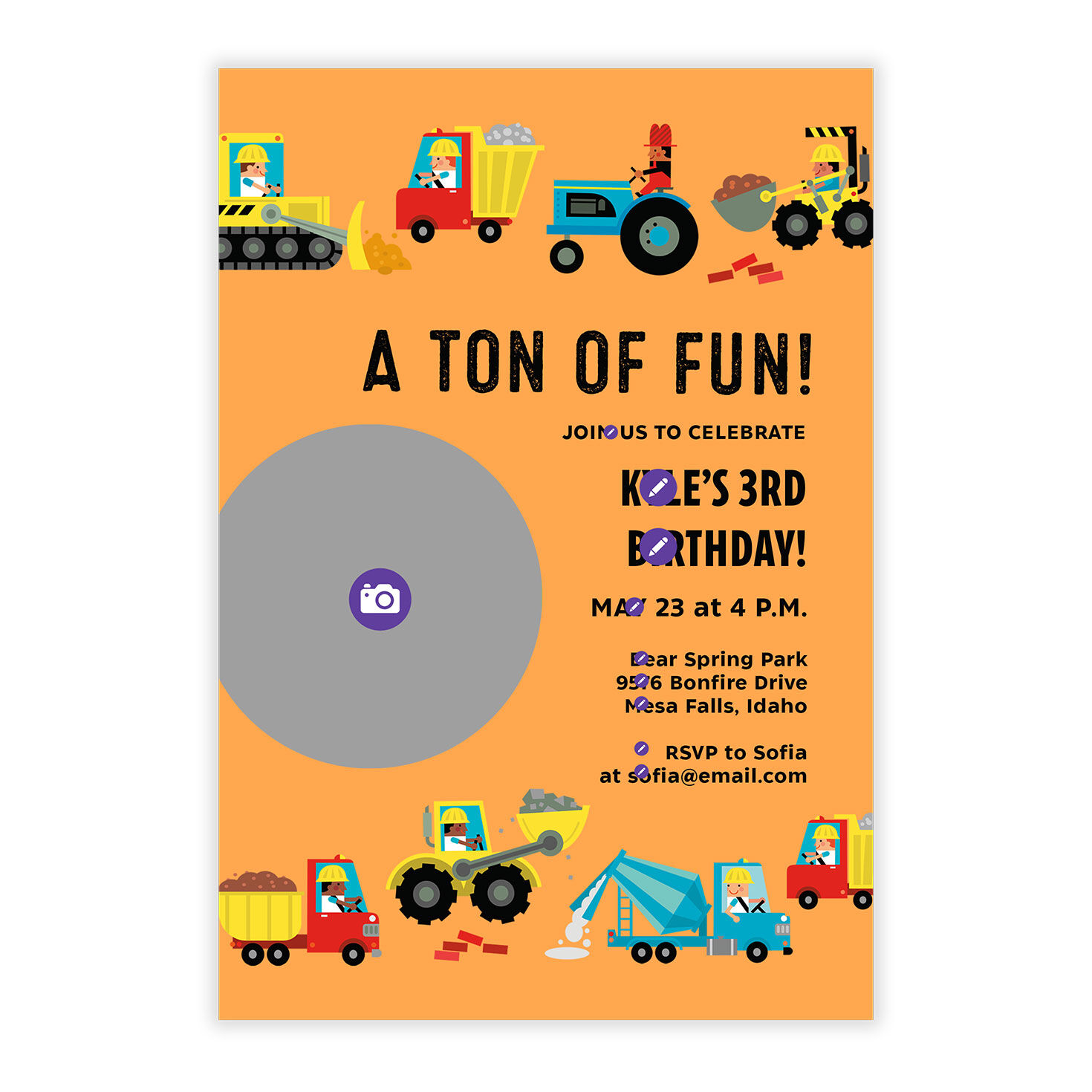 Ton of Fun Trucks Birthday Invitation, , large image number 5