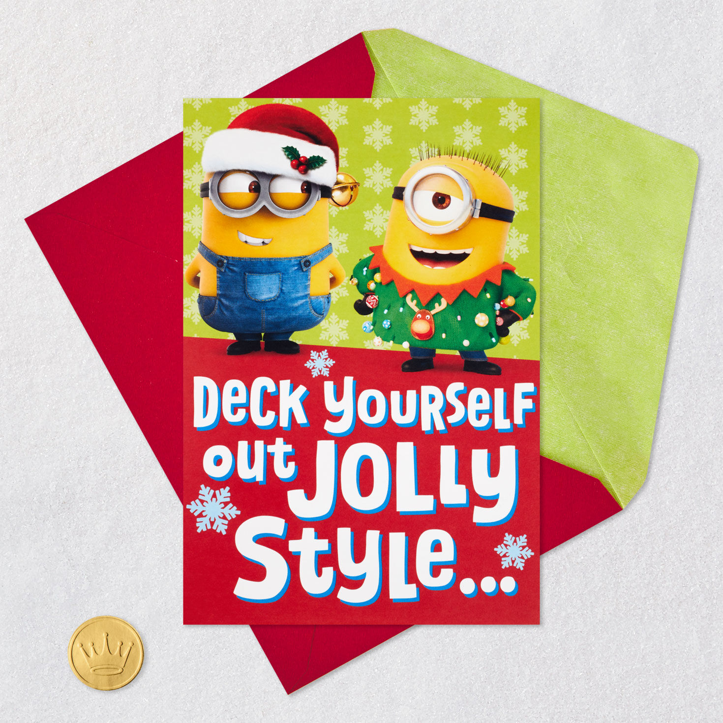 Despicable Me Minions Musical Pop-Up Christmas Card Card Front with Envelope and Gold Seal image number 5