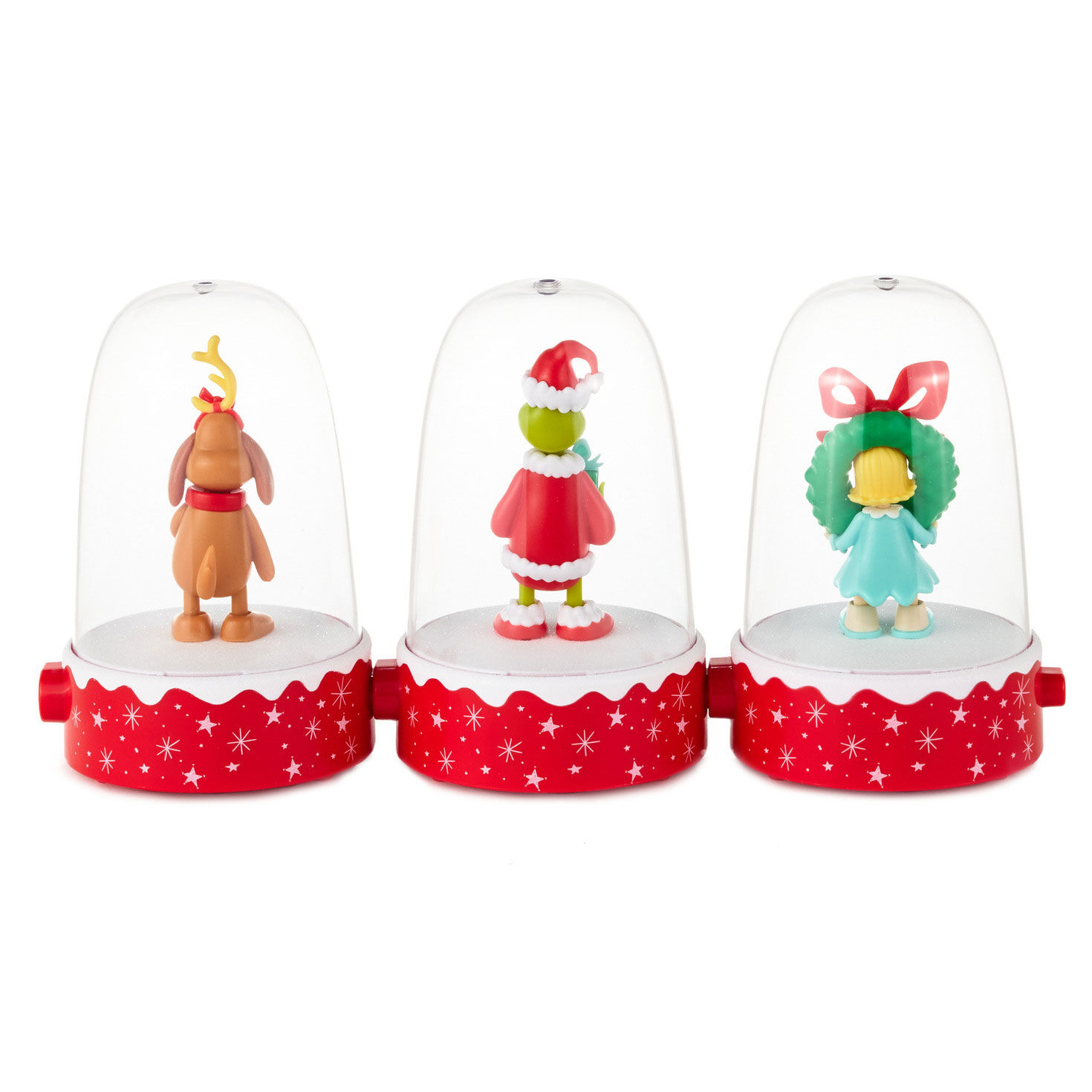 Set of 3 Grinch Holiday Tappers Musical Figurines backs image number 2