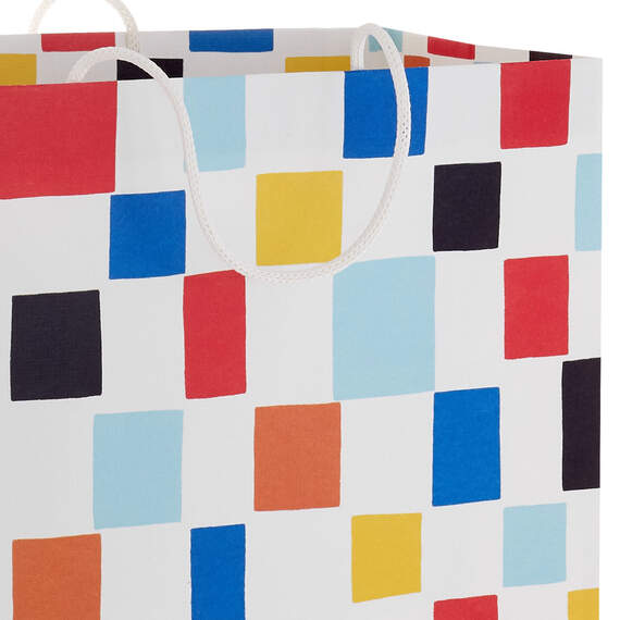 13" Colorful Checkered Large Gift Bag, , large image number 4