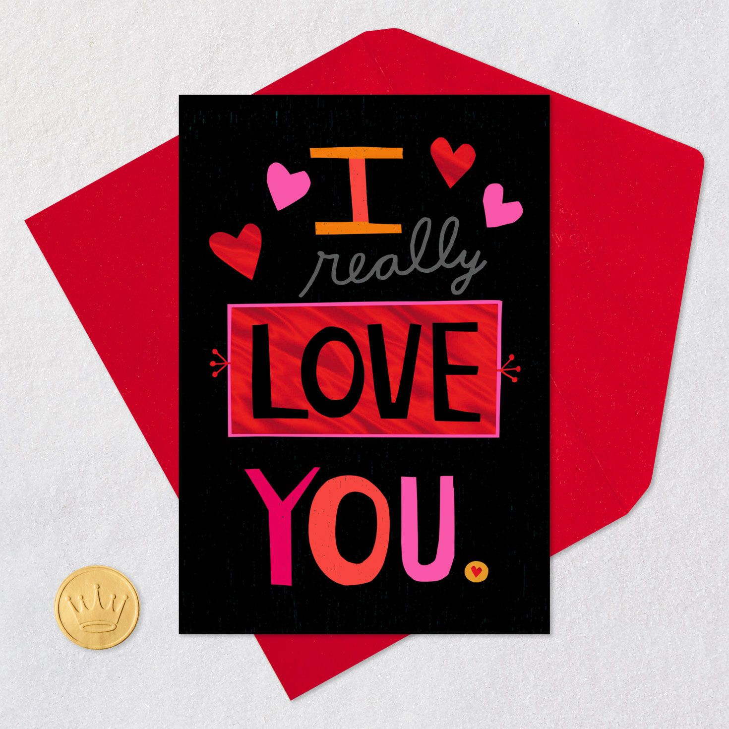 I Really Love You Valentine's Day Card Card with envelope and Seal image number 5