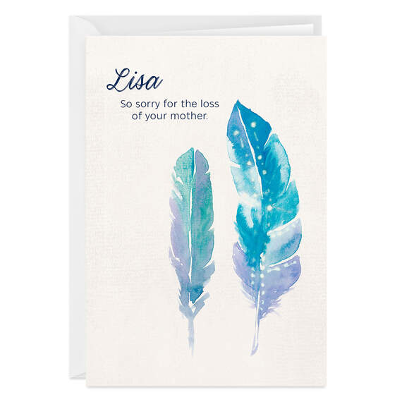 Personalized Watercolor Feathers Card