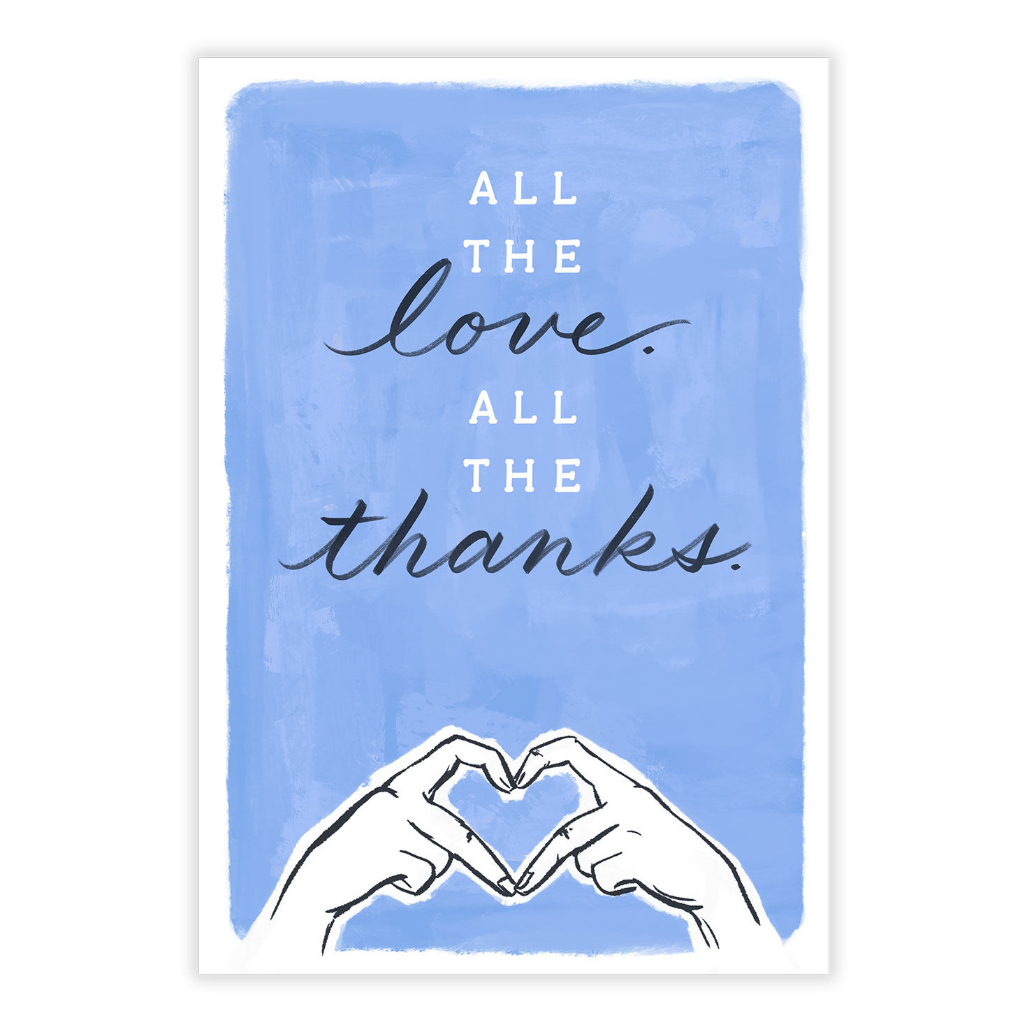 Hands Heart Personalized Thank You Card front image number 2