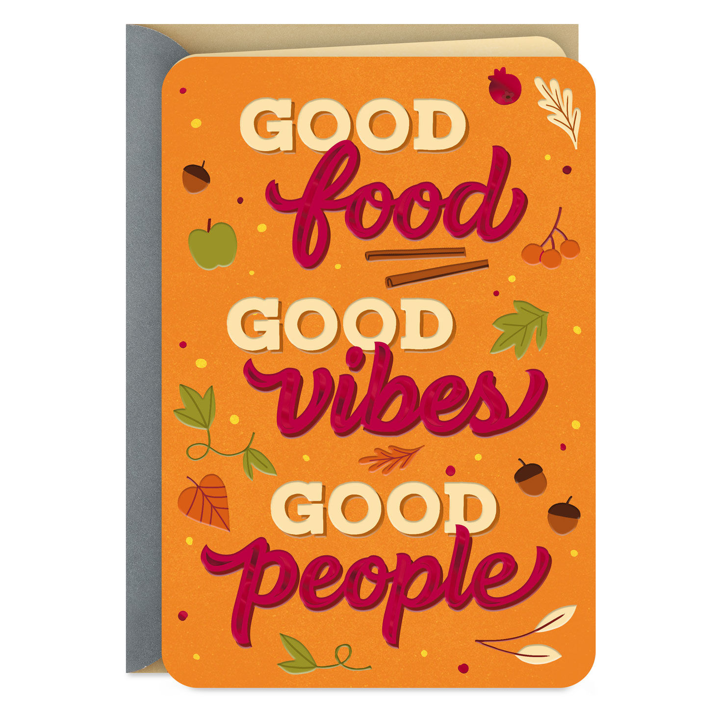 Good Food, Vibes and People Thanksgiving Card