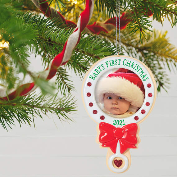 Baby's First Christmas 2021 Photo Frame Ornament, , large image number 2