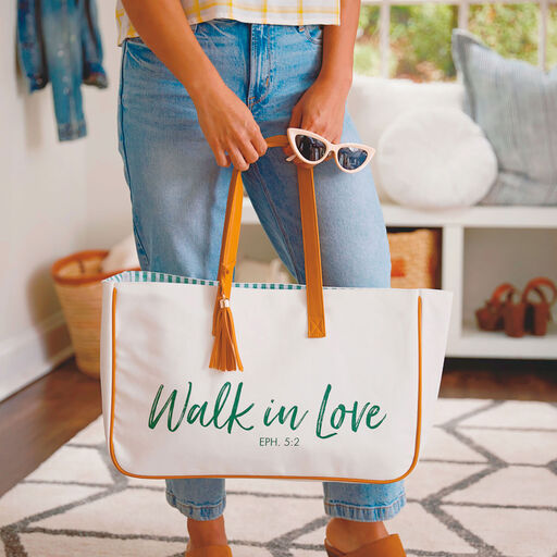 Walk in Love Canvas Tote Bag, 