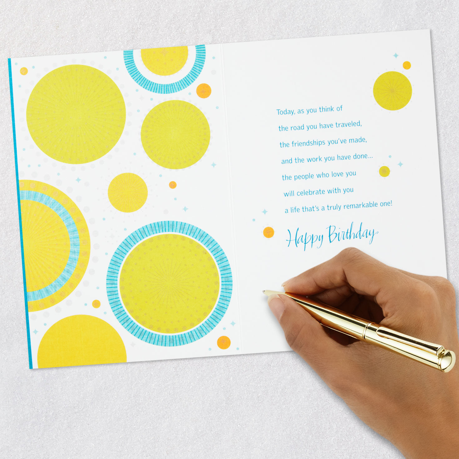 Number 70 Sunbursts 70th Birthday Card signing card image number 6