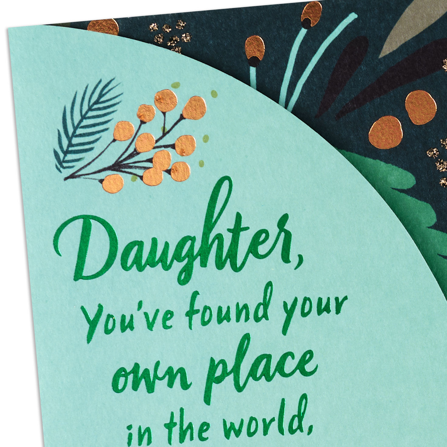 Holiday Greenery and Berries Daughter Christmas Card Card Front Detail image number 5