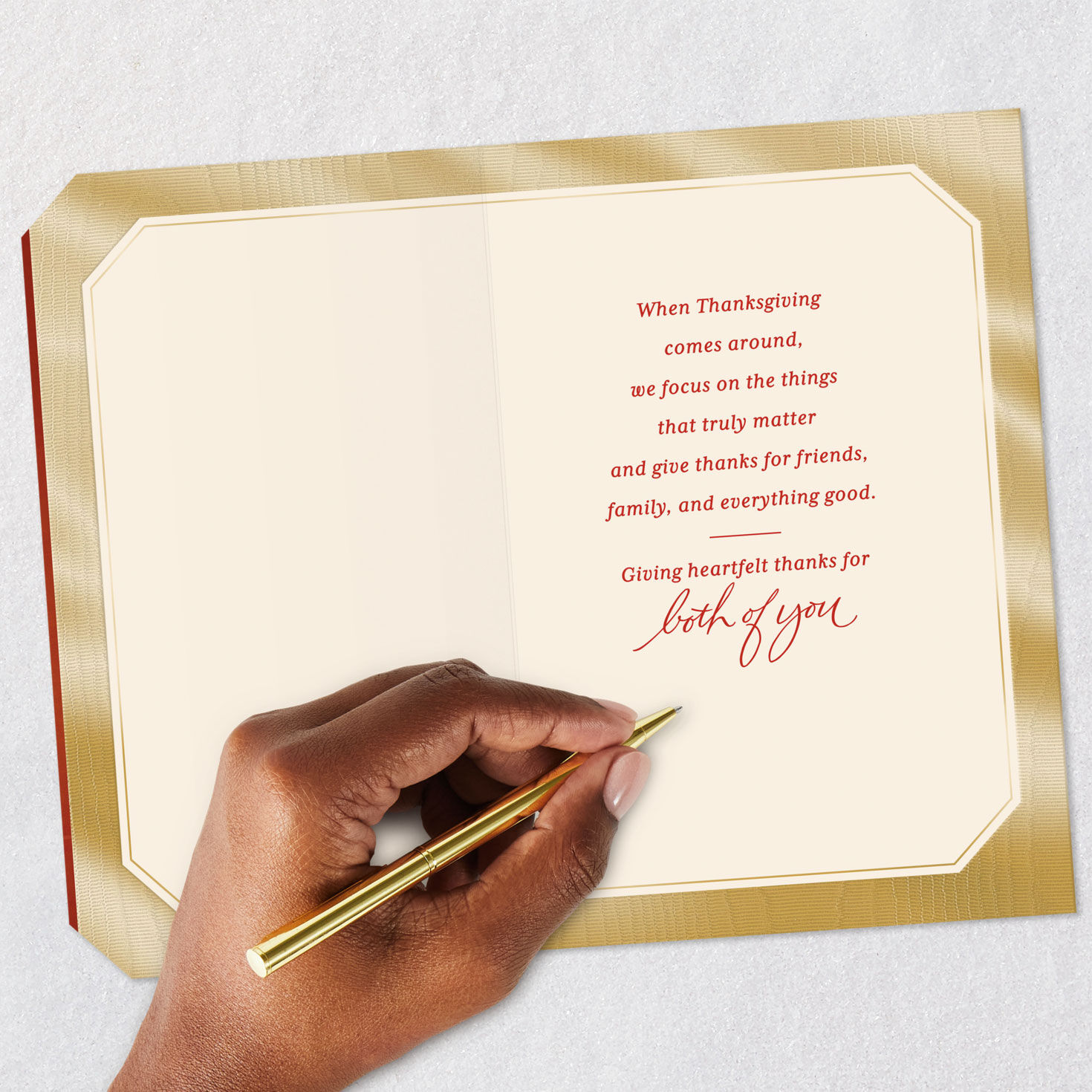 Brown Classic Turkey Thanksgiving Card for Couple Signing card image number 6