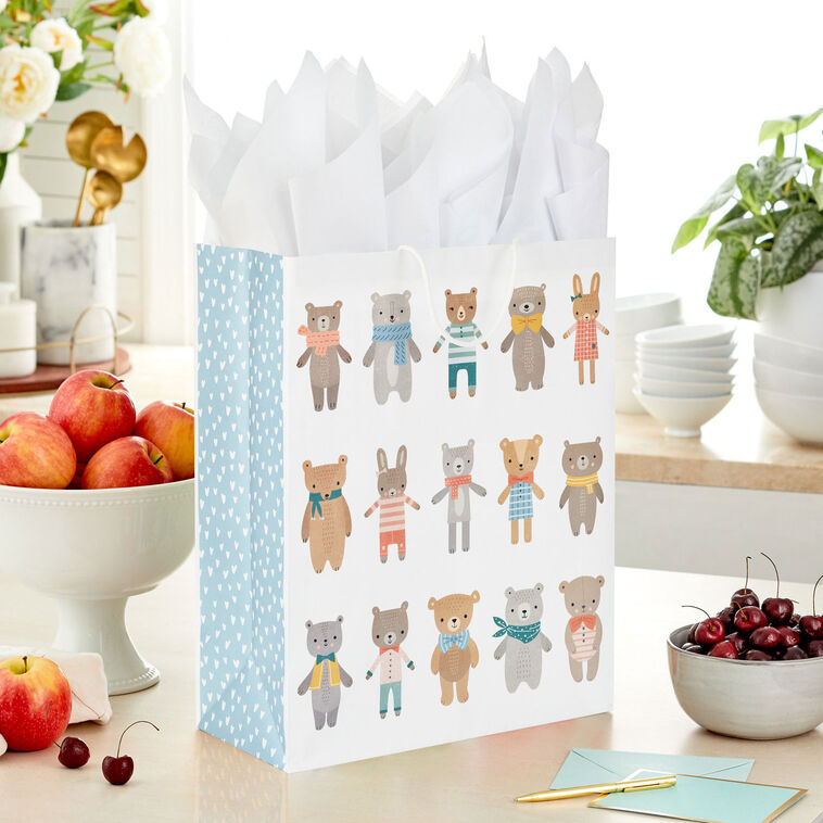 Well-Dressed Bears and Bunnies Extra-Large Gift Bag In use image number 2
