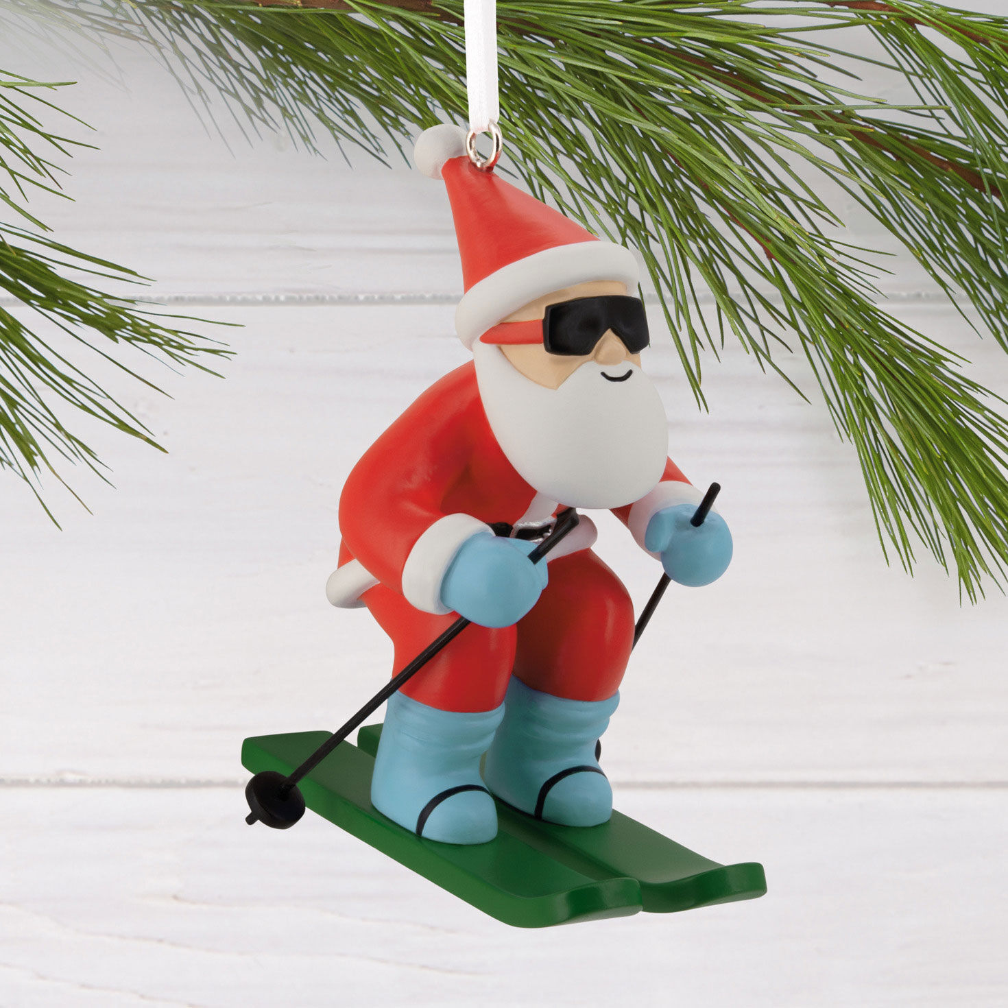 Skiing Santa Hallmark Ornament, , large image number 2