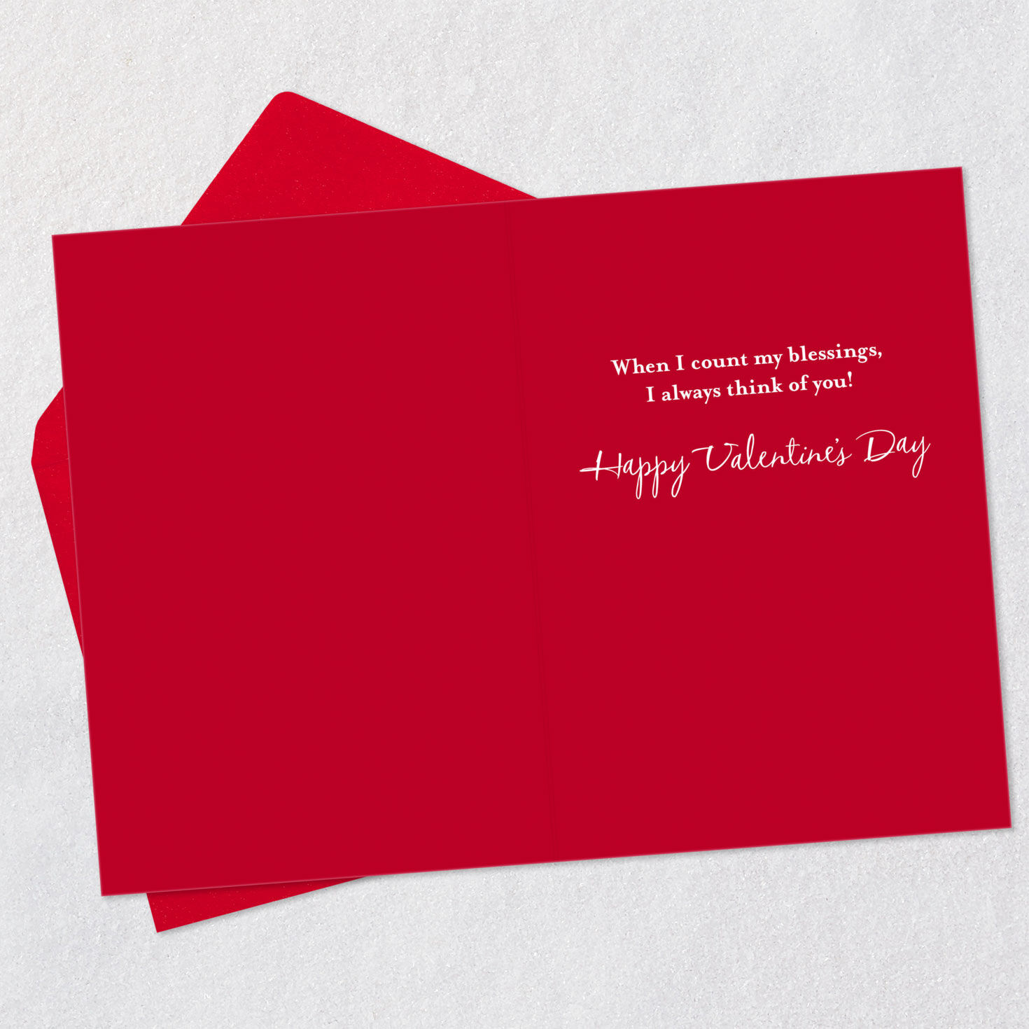 Pink and Red Snoopy and Woodstock Valentine's Day Card Open card with envelope image number 3