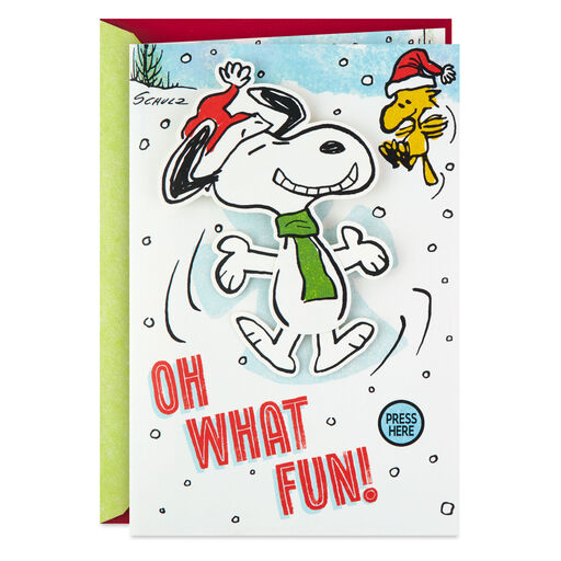 Peanuts® Snoopy Snow Angel Musical Christmas Card With Motion, 