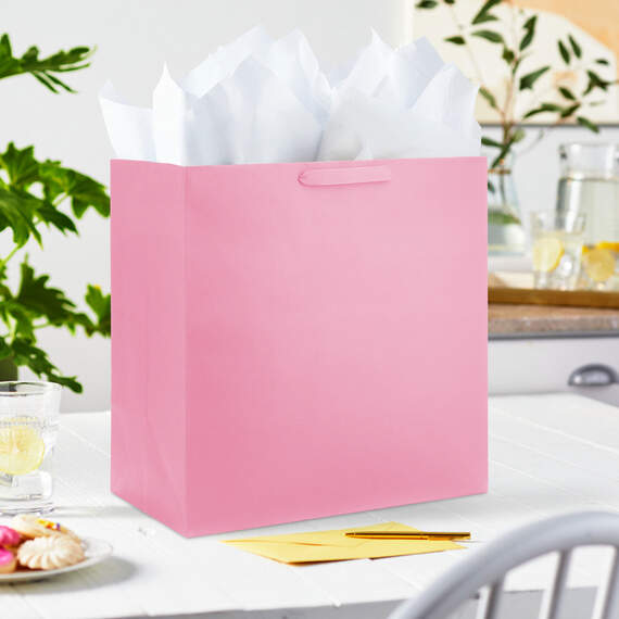 15" Pink Extra-Deep Gift Bag, Light Pink, large image number 2