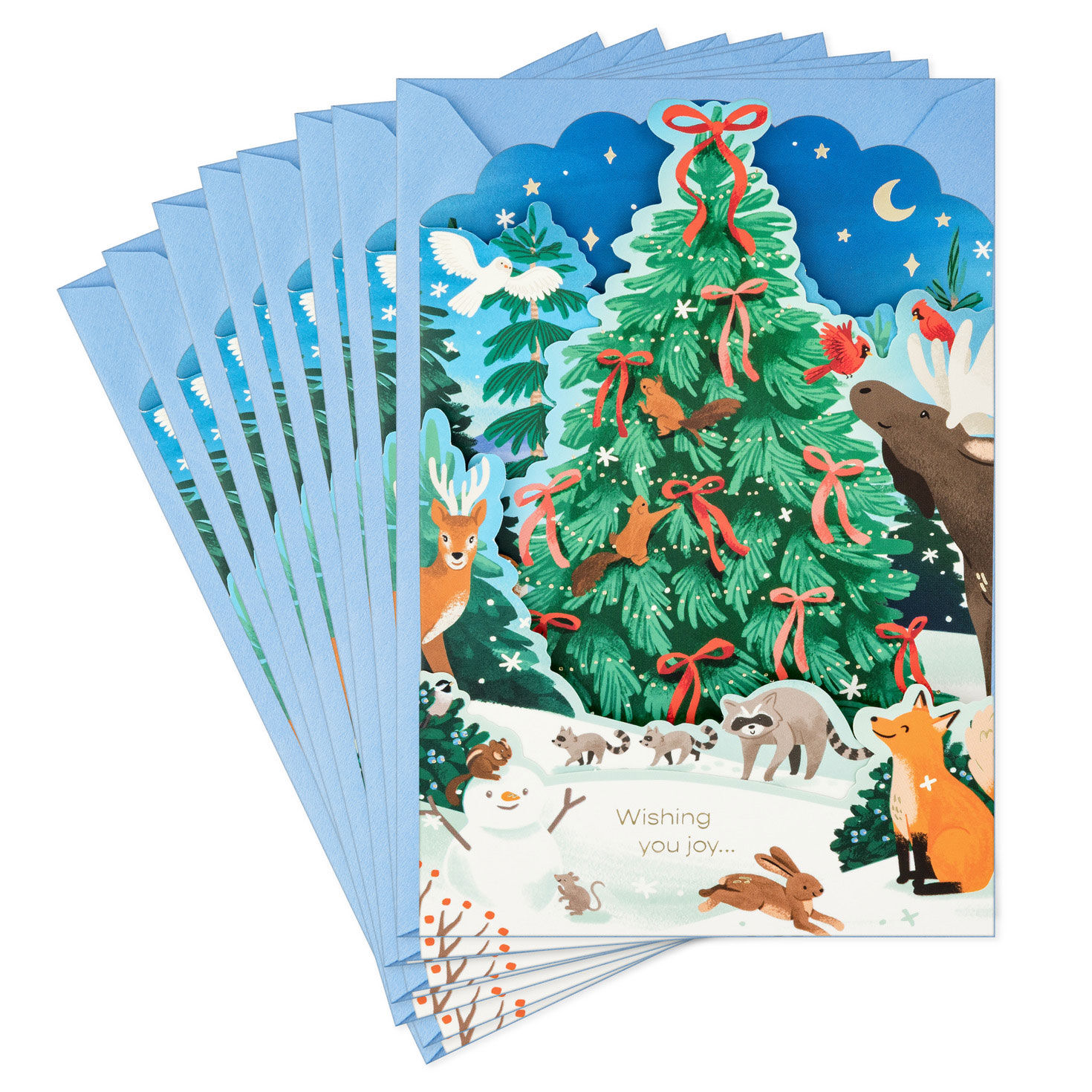 Woodland Animals Landscape Boxed Christmas Cards fronts fanned image number 2