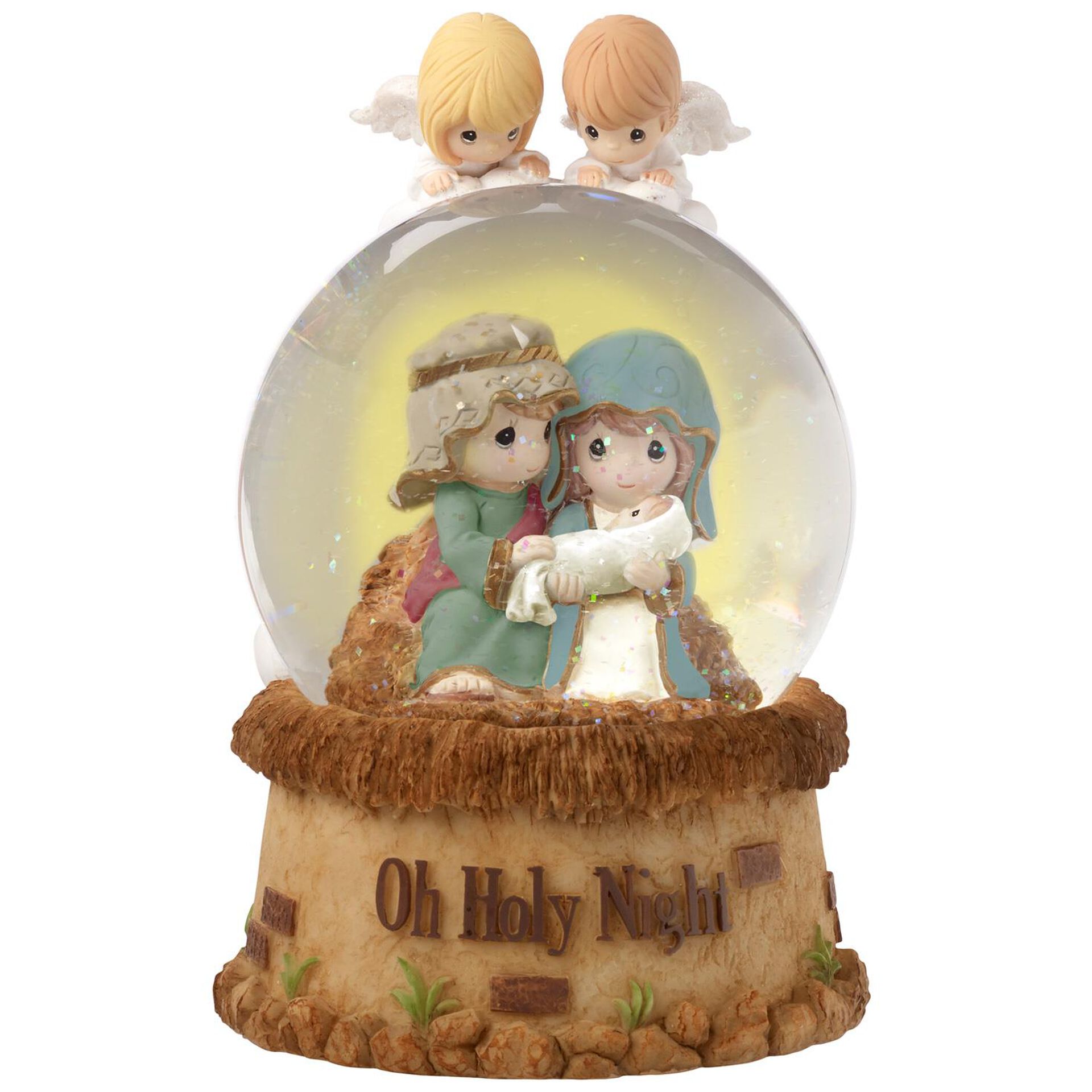 Precious Moments Oh Holy Night Nativity Musical Snow Globe Snow Globes Water Globes Hallmark This set of bisque miniatures features seven figures and four animals that include three miniature buildings and a palm tree. precious moments oh holy night nativity musical snow globe
