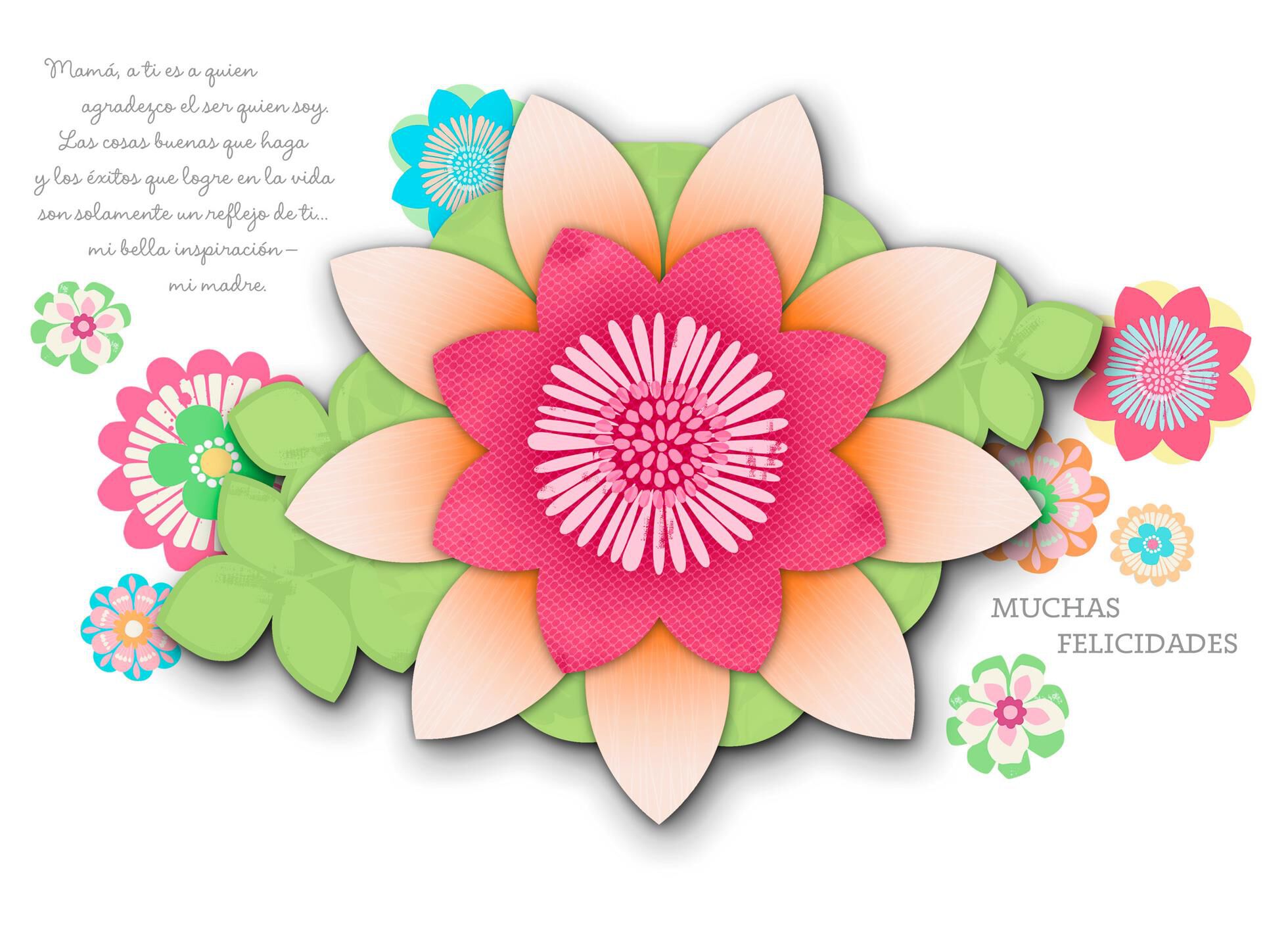 Beautiful Inspiration Spanish-Language Pop-up Mom Birthday Card