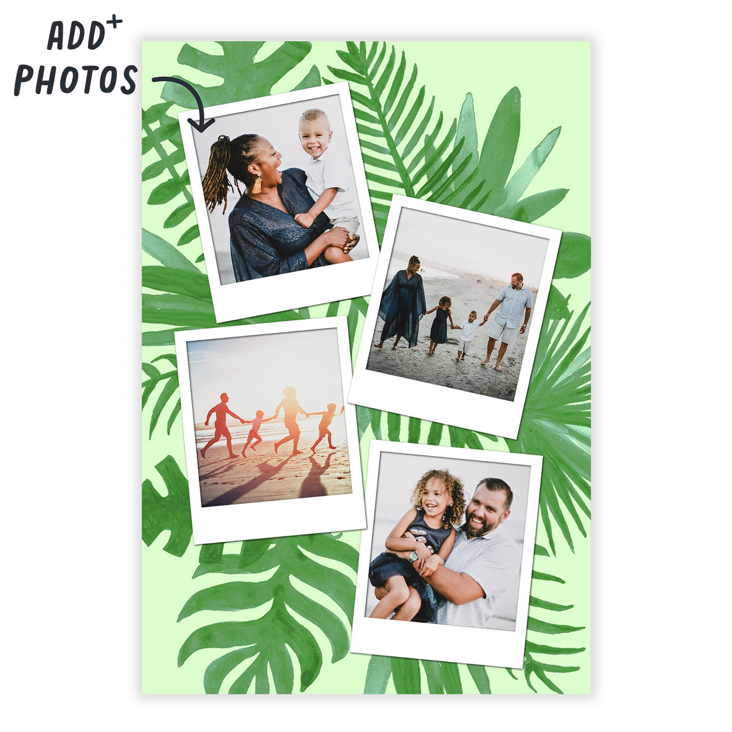 Personalized Tropical Fern Photo Collage Photo Card  image number 2