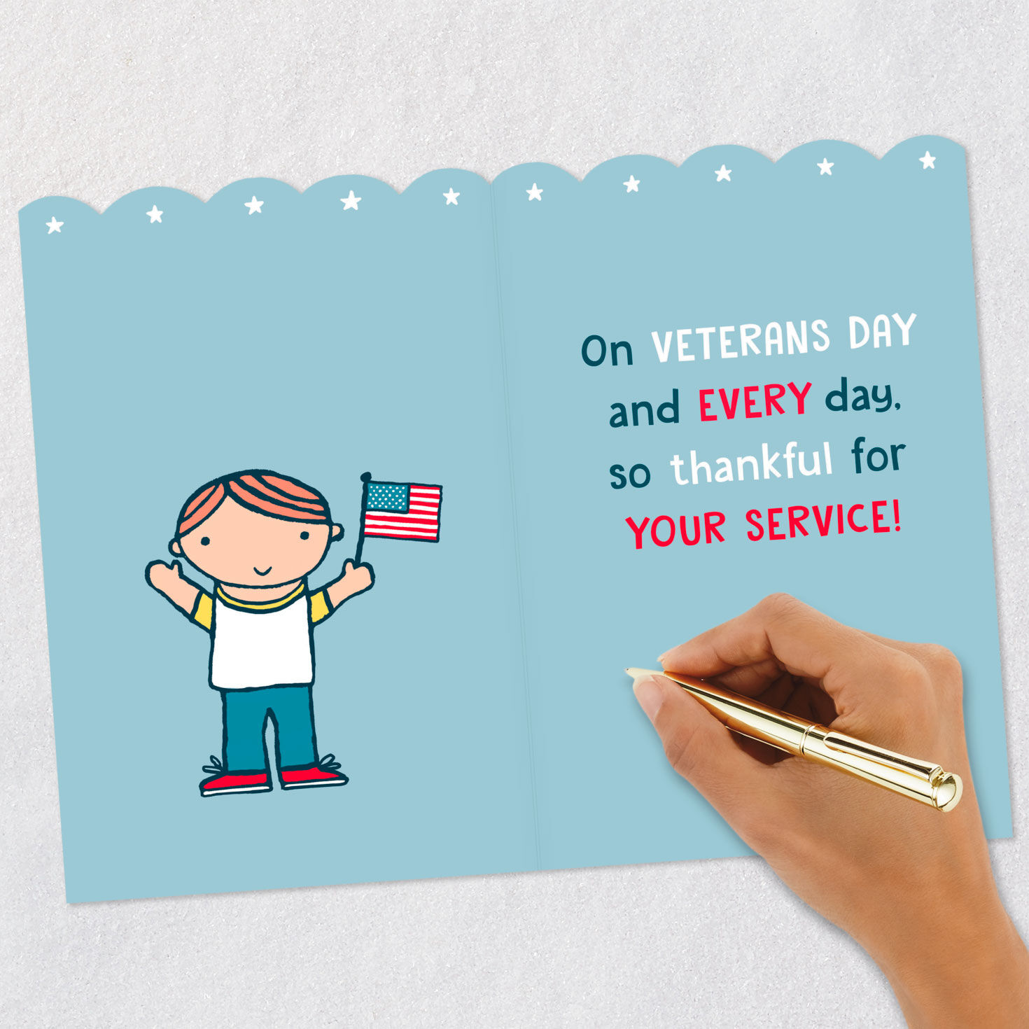Thank Our Lucky Stars and Stripes Veterans Day Card for only USD 2.00 | Hallmark