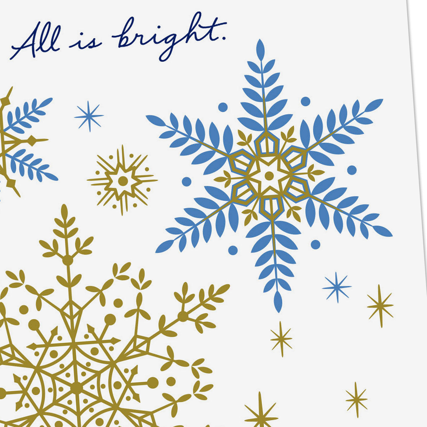 Blue and Gold Snowflakes Christmas Card Pack Cover Detail image number 4