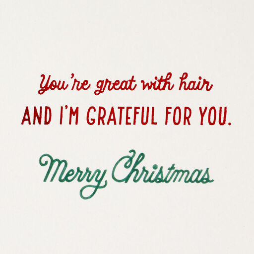 Thanking You in Style Christmas Card for Hairstylist, 