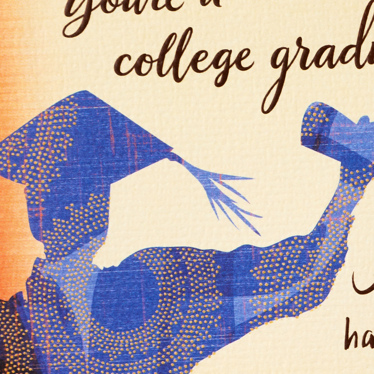 Blue and Gold Grad College Graduation Card Card Front Detail image number 5